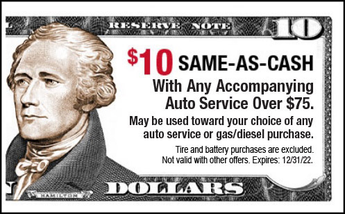 $10 Same-As-Cash with any accompanying Auto Service over $75