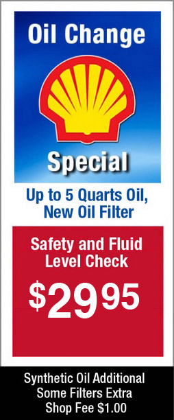 Oil Change Special, $24.95, $19.95 for VIP Members
